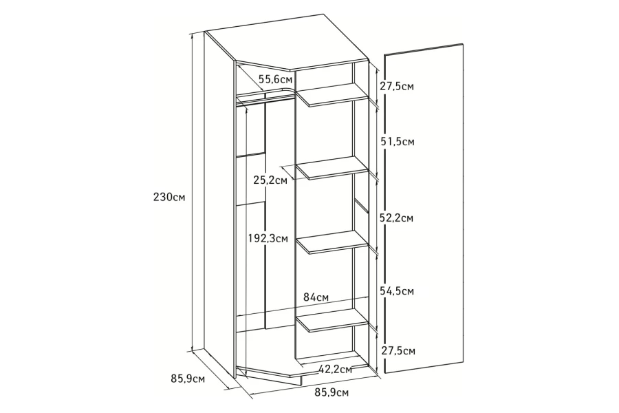 Шкаф угловой Bauhaus (изображение №4)