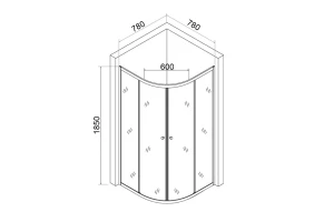 Второе фото. Душевой уголок AGGER A01-080TCR/G