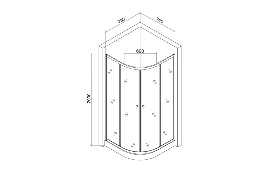 Душевой уголок с поддоном A01-080TCR (изображение №6)