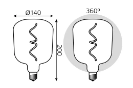 Лампа светодиодная Gauss Filament Green-clear flexible