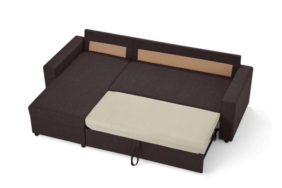 Угловой диван-кровать - аналог IKEA VILASUND, 235х90х155 см, коричневый (изображение №13)