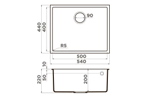 Второе фото. Мойка врезная OMOIKIRI Bosen 54