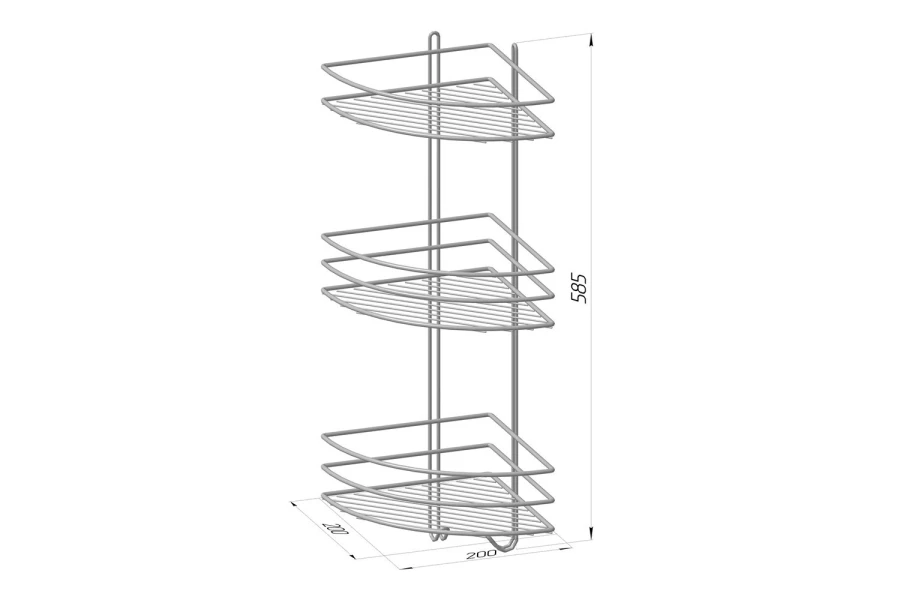 Полка угловая 3-ярусная П0002065 (изображение №2)