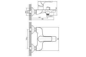 Второе фото. Душевой комплект ORANGE Aristo M19-300 b чёрный