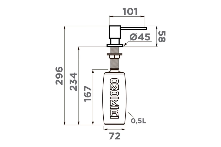 Дозатор для моющего средства OMOIKIRI OM-03-C (изображение №2)