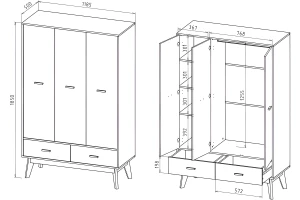 Второе фото. Шкаф 3-дверный Радиорама