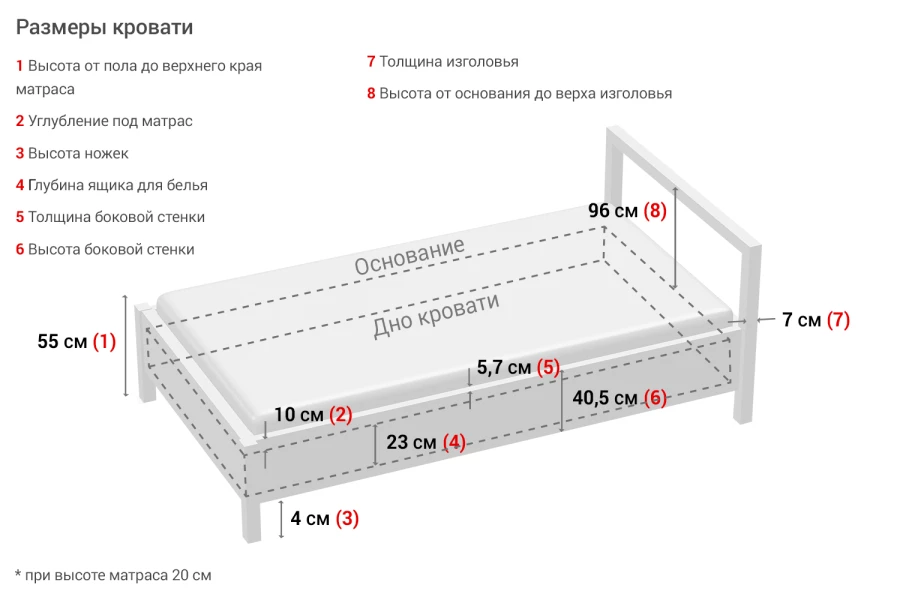 Кровать с подъёмным механизмом Гольф (изображение №7)