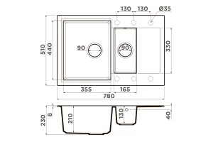 Второе фото. Мойка врезная с крылом OMOIKIRI DaIsen