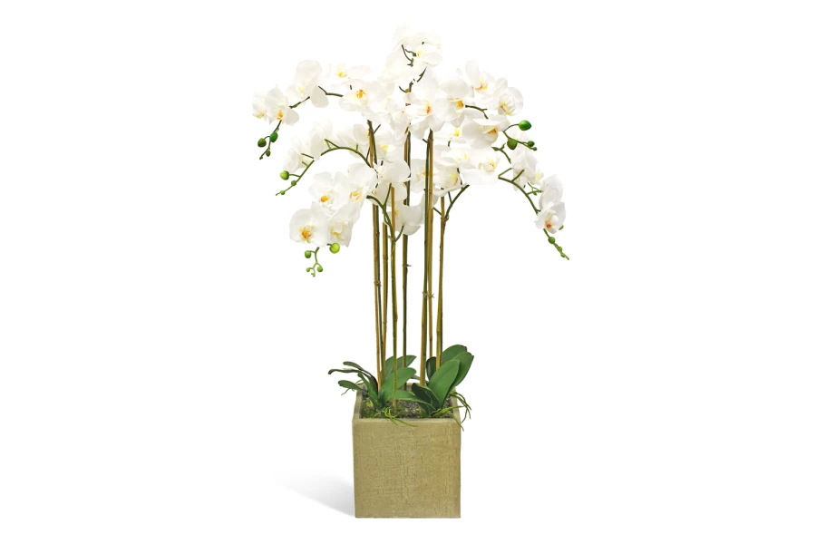 Искусственное растение в кашпо Куб Орхидея Фаленопсис (изображение №1)