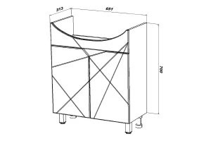 Второе фото. Тумба напольная Sanstar Каскад