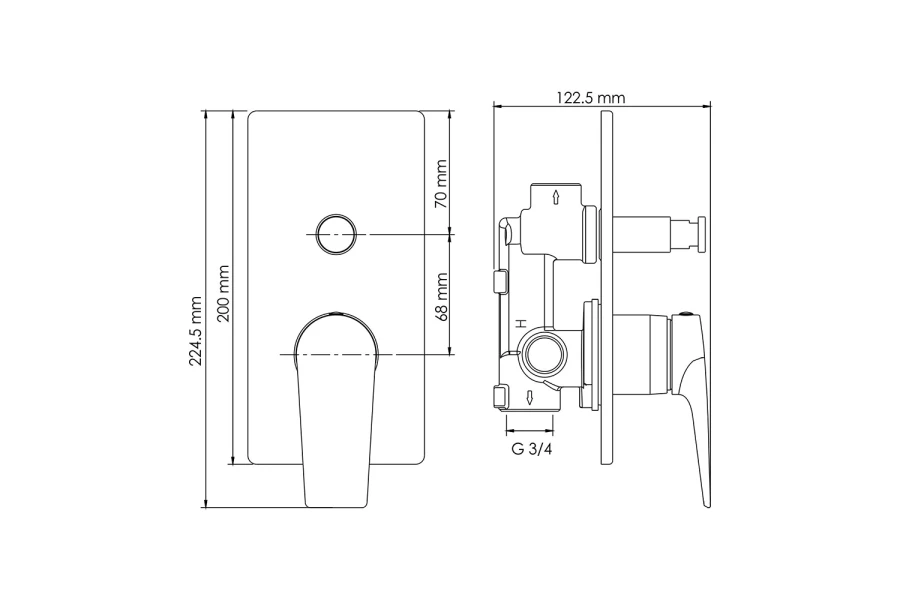 Смеситель для ванны и душа WasserKRAFT Aisch 5561 (изображение №4)