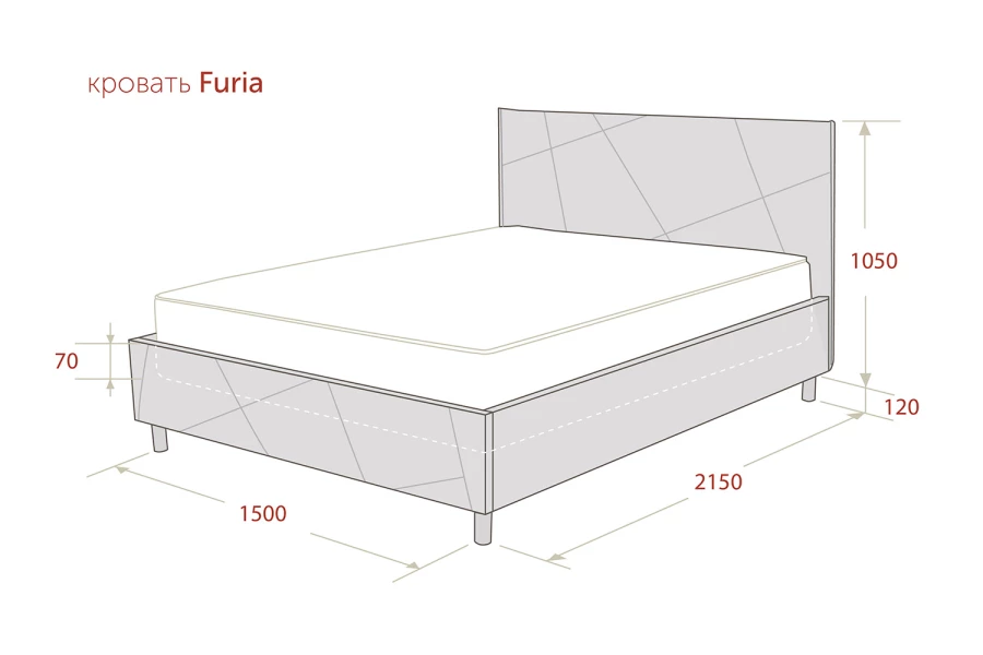 Кровать с подъёмным механизмом Furia (изображение №16)