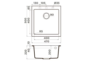 Второе фото. Мойка врезная OMOIKIRI Bosen 47A