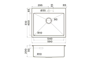 Второе фото. Мойка врезная OMOIKIRI Akisame 59