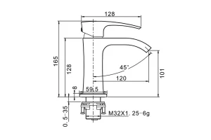 Второе фото. Смеситель для умывальника G1007-1