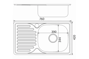 Второе фото. Мойка врезная с крылом MIXLINE 535614