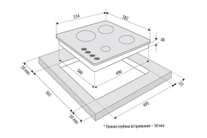 Газовая панель KRONAsteel Armonia