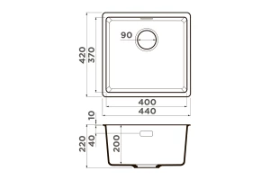Второе фото. Мойка врезная OMOIKIRI Kata 44