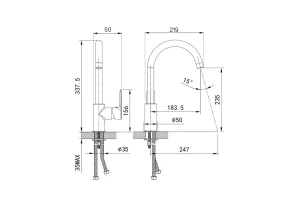 Второе фото. Смеситель для кухни IDDIS Cuba