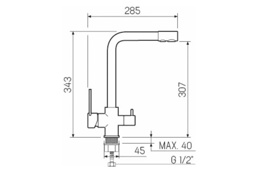 Смеситель для кухни SL130-015F (изображение №5)