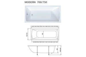 Ванна Modern 150x70 см