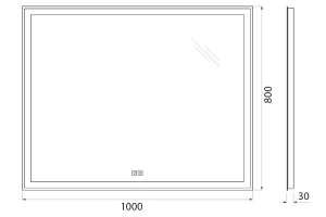 Второе фото. Зеркало с подсветкой SPC-GRT-1000-800-LED-TCH-WARM