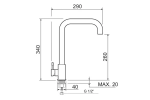 Смеситель для кухни SUS124-017F-1