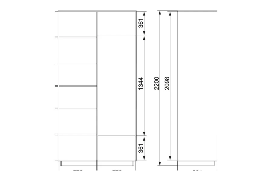 Корпус шкафа-купе Slide  160х220 (изображение №5)
