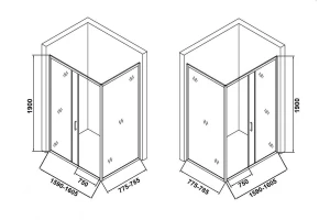Второе фото. Душевой уголок ORANGE E23-16080TCR