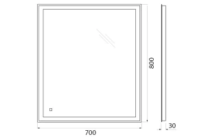 Второе фото. Зеркало с подсветкой SPC-GRT-700-800-LED-TCH