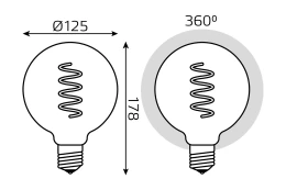 Лампа светодиодная Gauss Filament Sky blue flexible