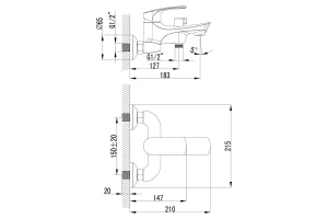 Смеситель для ванны LEMARK Plus Shape