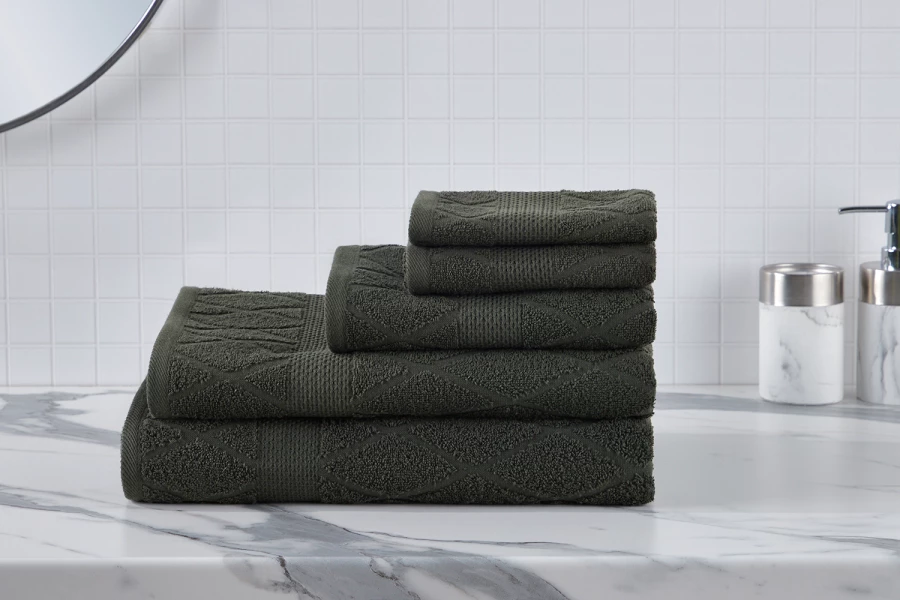 Полотенце банное Micasa Rombo хлопок, 70х140 см зеленый. Набор полотенец Микаса. Полотенце уфа