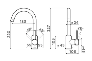 Второе фото. Смеситель OMOIKIRI Shinagawa-BN-BL