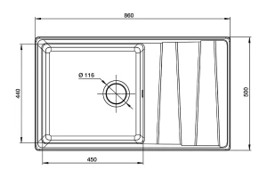 Второе фото. Мойка врезная с крылом GRANFEST Level