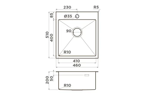 Второе фото. Мойка врезная OMOIKIRI Akisame 46
