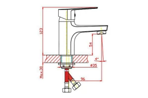 Смеситель для раковины ORANGE Loop M26-021 b чёрный