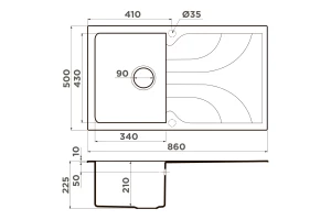 Второе фото. Мойка врезная с крылом OMOIKIRI Yasugata 86