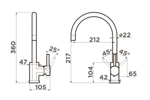 Смеситель OMOIKIRI Wakayama-LG