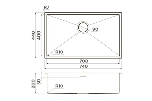 Второе фото. Мойка врезная OMOIKIRI Taki 74