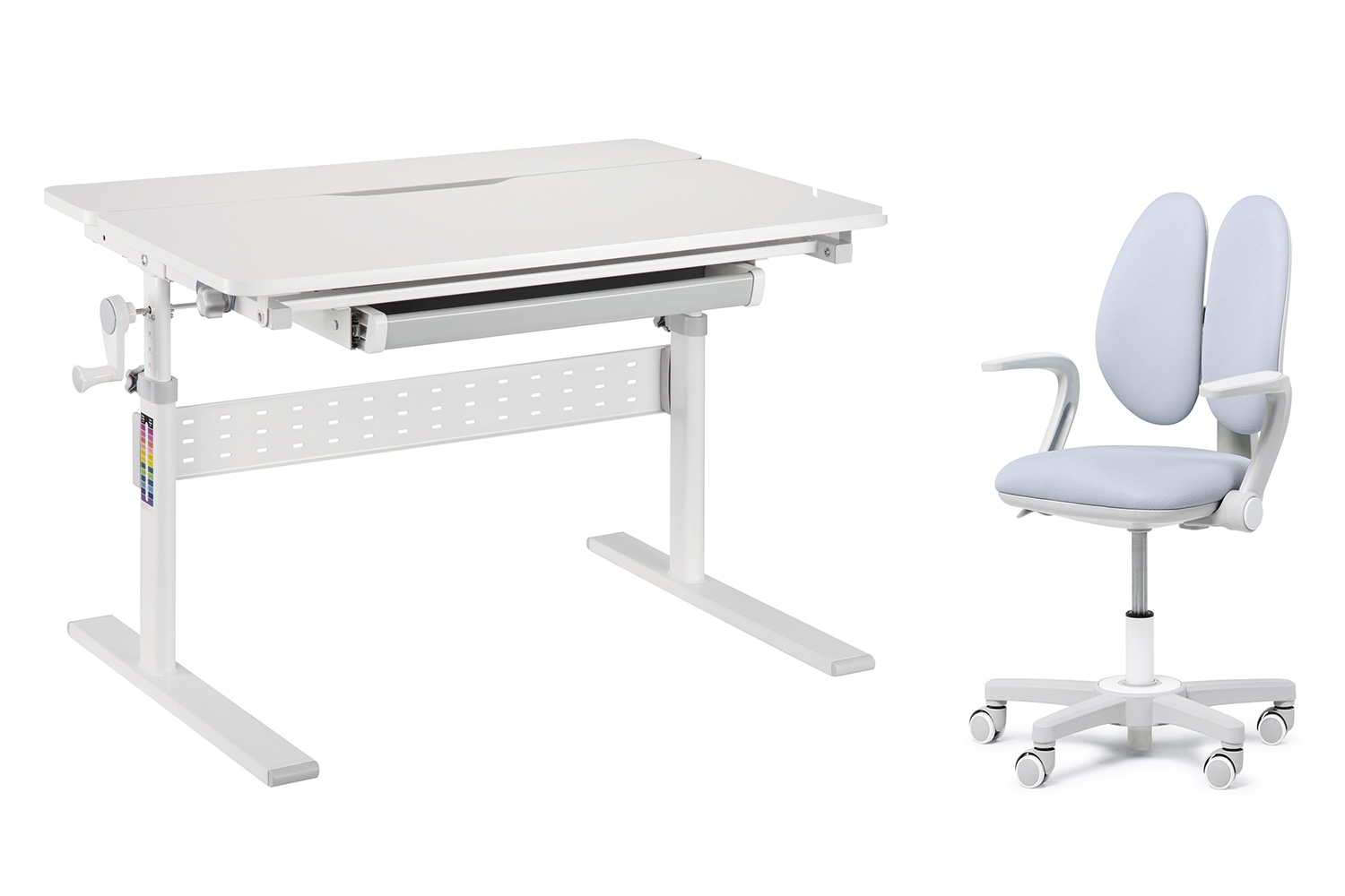Комплект мебели FunDesk парта Colore Grey и кресло с подлокотниками Cubby Mente Grey