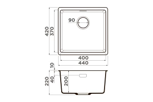 Второе фото. Мойка врезная OMOIKIRI Kata 44