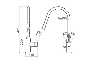 Второе фото. Смеситель OMOIKIRI Yatomi-BN-BL