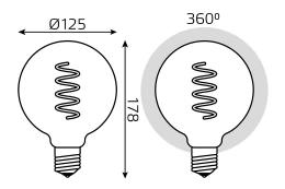 Лампа светодиодная Gauss Filament Green flexible