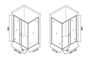 Второе фото. Душевой уголок ORANGE E23-12080TCR