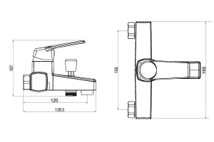 Второе фото. Смеситель для ванны ONELIFE P02-100b