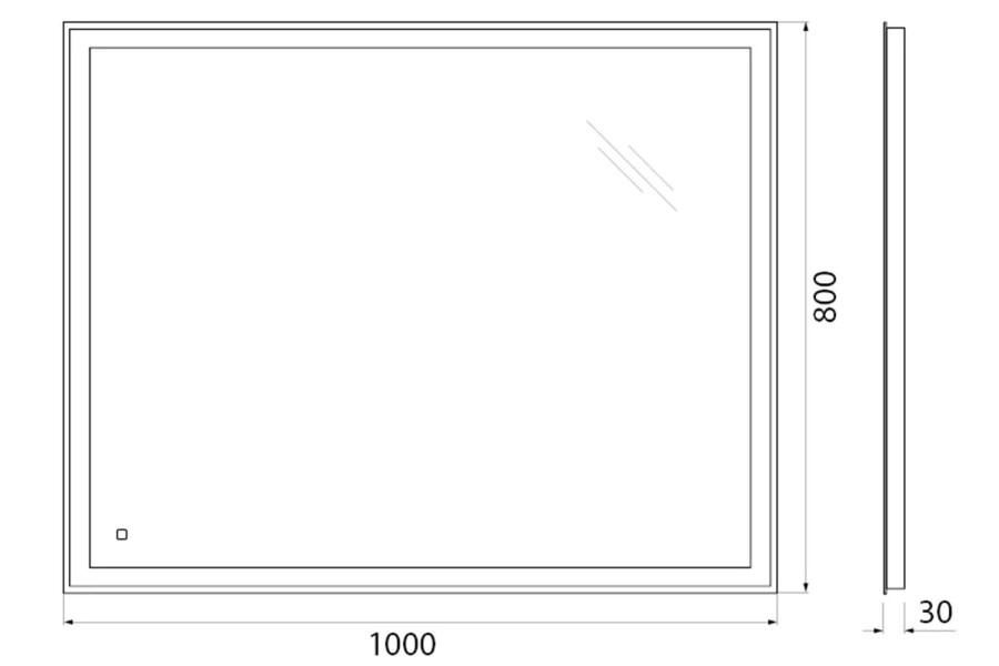 Зеркало с подсветкой SPC-GRT-1000-800-LED-TCH (изображение №6)