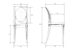 Второе фото. Стул обеденный DOBRIN Victoria Ghost