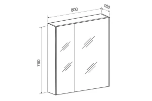 Второе фото. Зеркальный шкаф Дакота 80