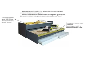 Второе фото. Кровать раздвижная Челси